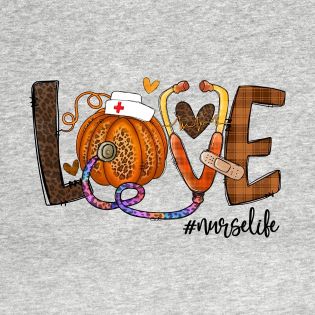 Love Nurse Life Pumpkin Leopard Fall Halloween Nurses Women by saugiohoc994